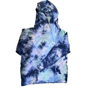 Woman’s blue Tie-dye hoodie, Pink by Victoria’s Secret. Size Small